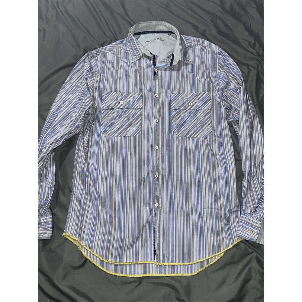 Arnold Zimberg Hollywood CA Men's Stripped Shirt‎ Medium 100% Cotton